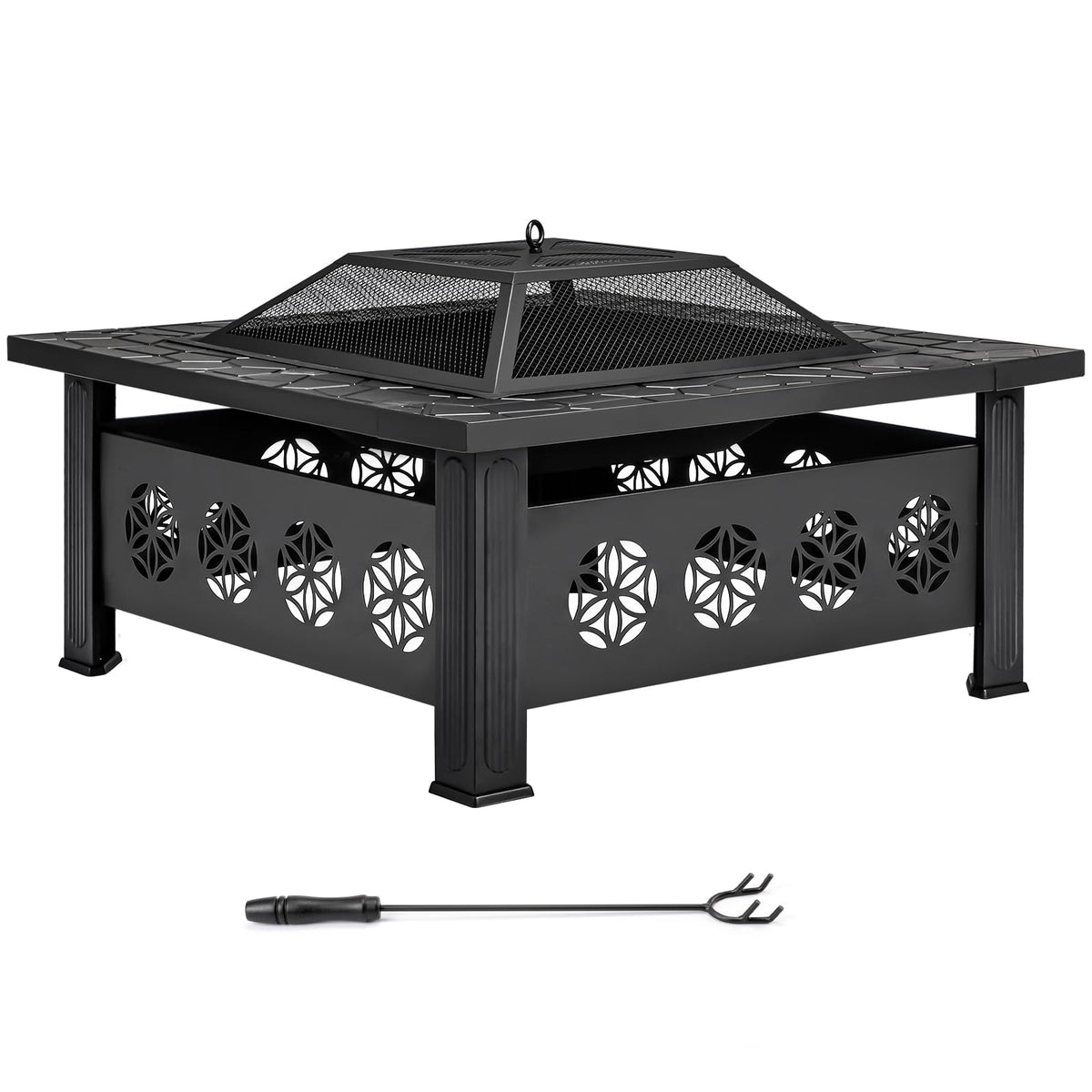 32 Inch Metal Outdoor Fire Pit A59690