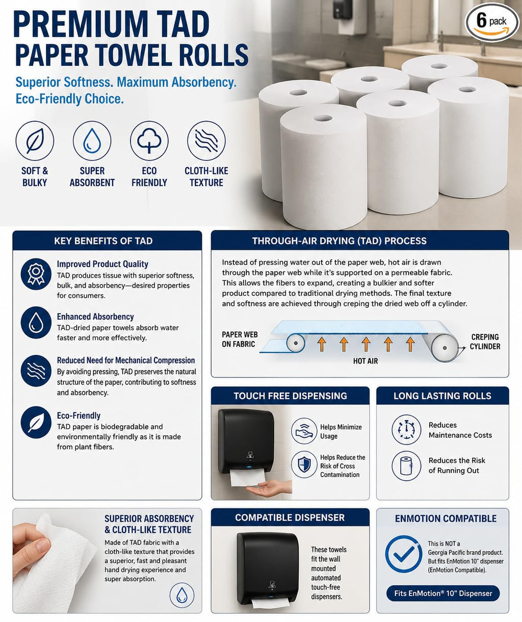 White Paper Towels 6 Rolls H488