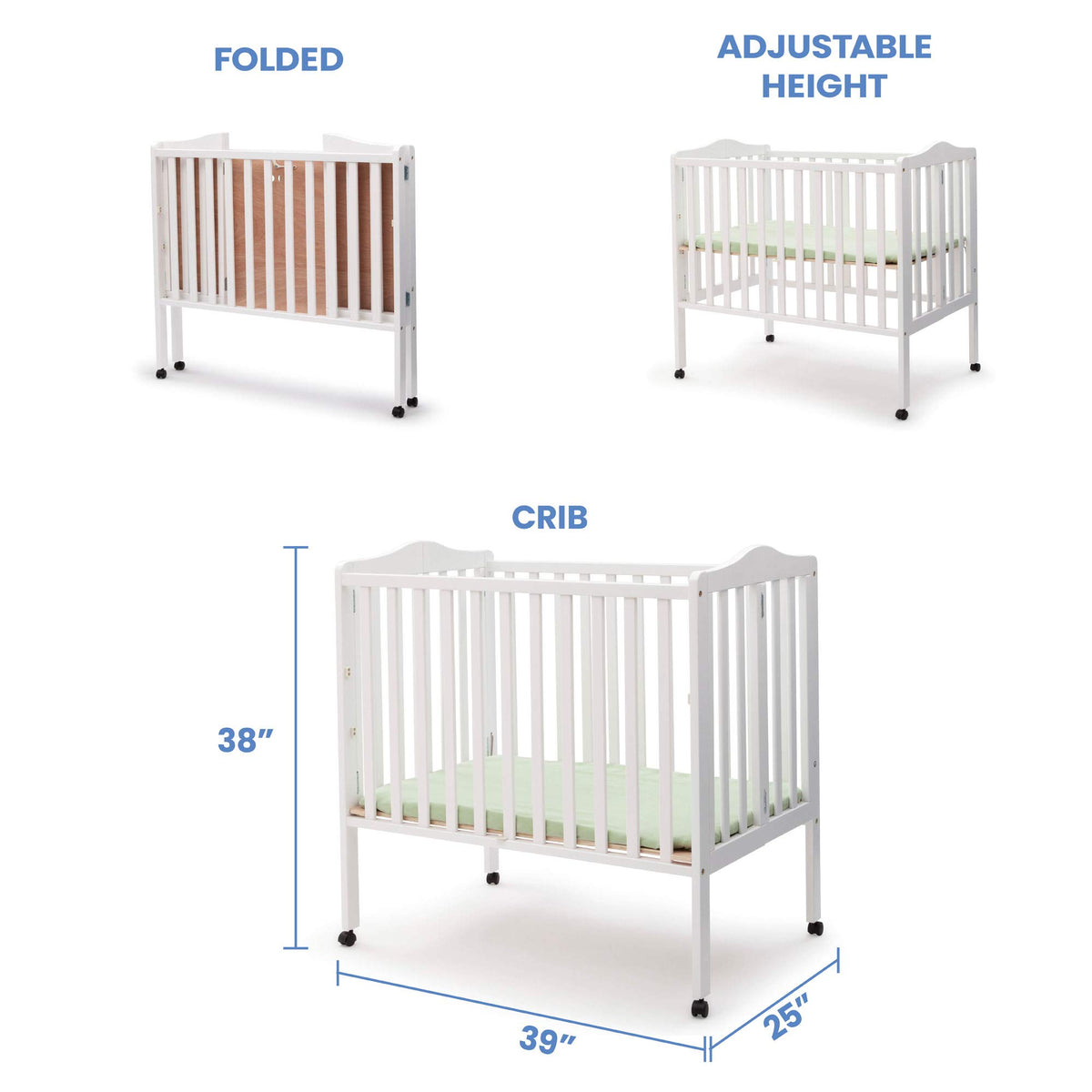 Folding Portable Mini Baby Crib with Mattress K974949