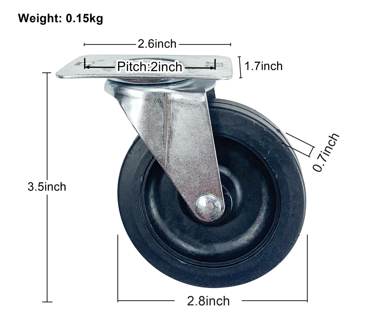 Caster Wheels for Mechanic Creepers, 3'' Pack of 6 V77379