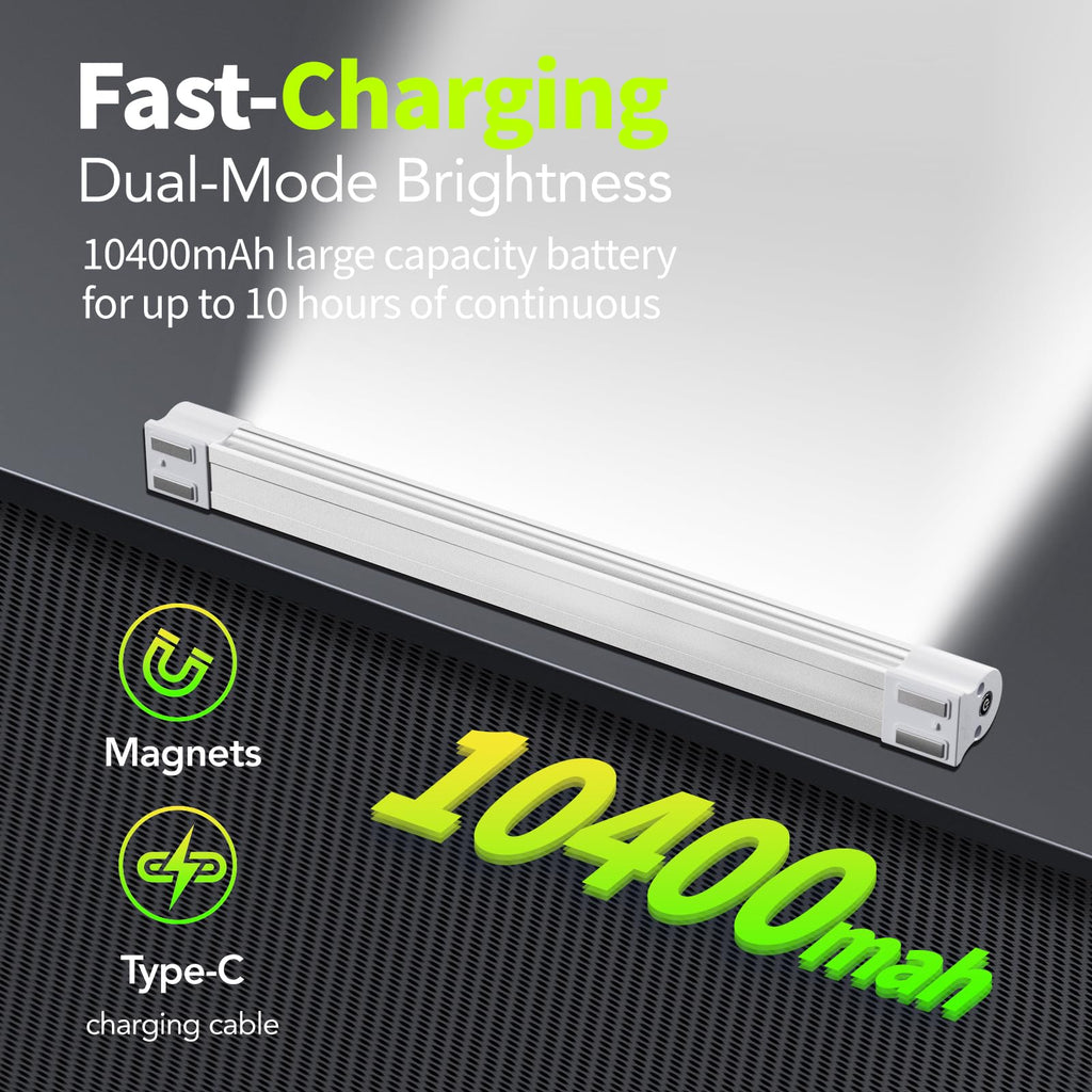 LED Tube Magnetic Work Light 6000Lumens 10400mAh USB Rechargeable D175550