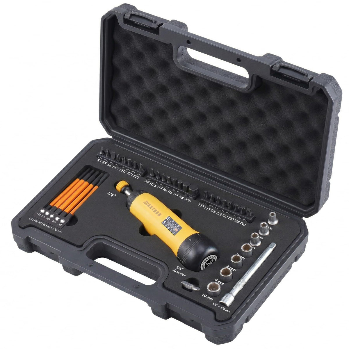 Torque Screwdriver Bit Set, 39-Piece 10-70 in-lb I1584