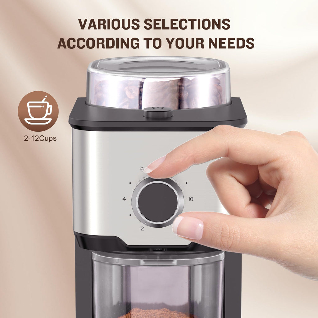 Adjustable Electric Burr Coffee Grinder with 14 Grinding Settings I268990