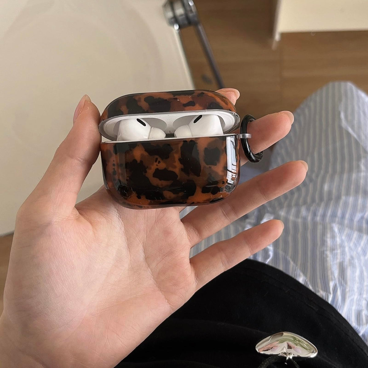 Leopard Cheetah Print AirPods 3rd Generation Case with Keychain I358