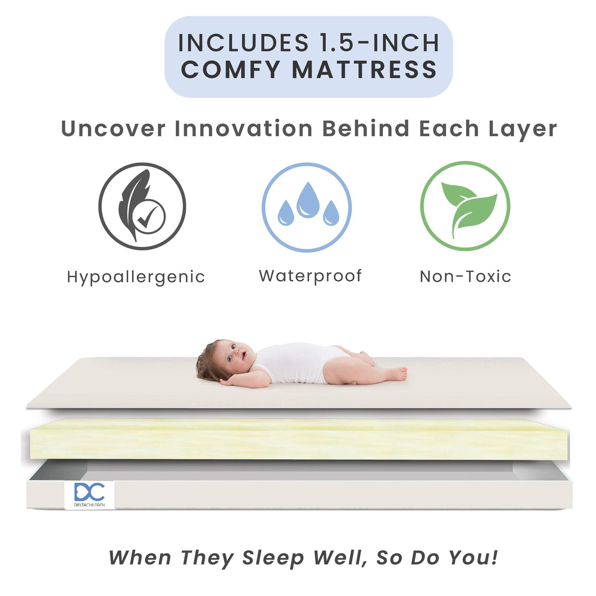 Folding Portable Mini Baby Crib with Mattress K974949