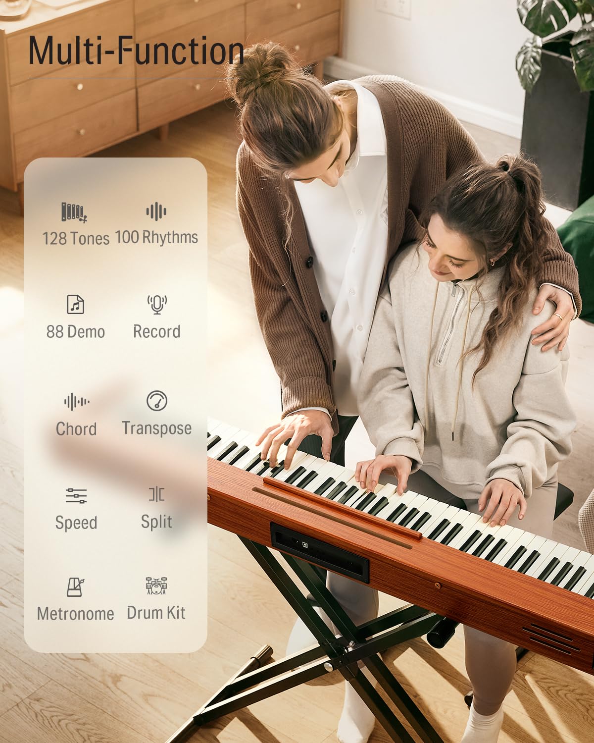 88 Keys Digital Piano with Stand and Sustain Pedal Z5686