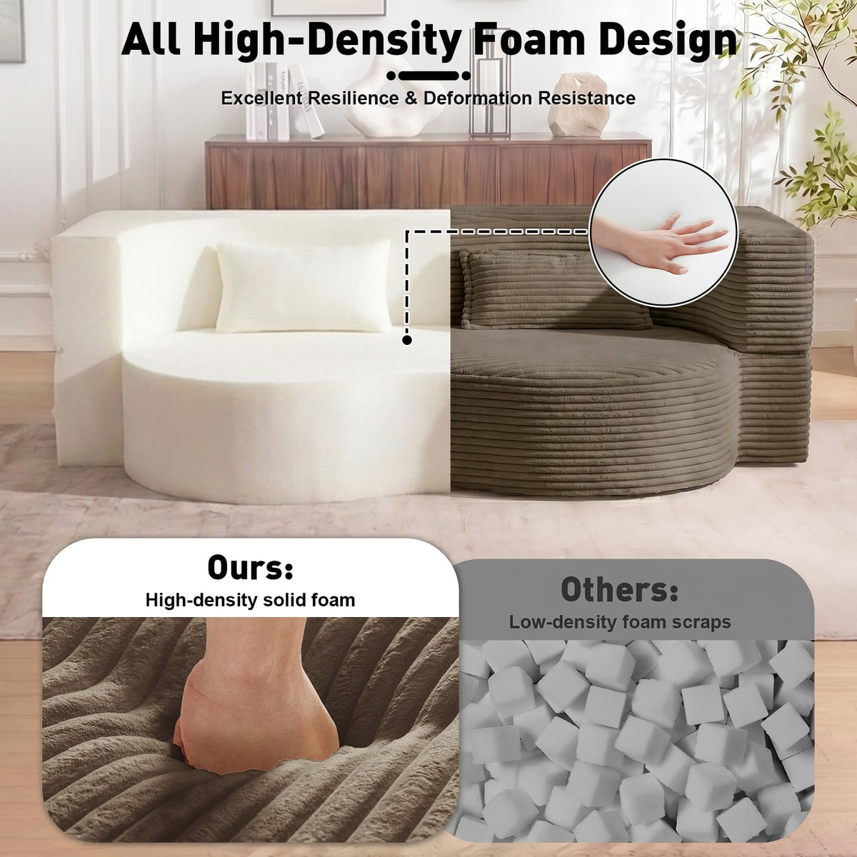 Brown Corduroy Convertible Futon Sofa Bed Q3551