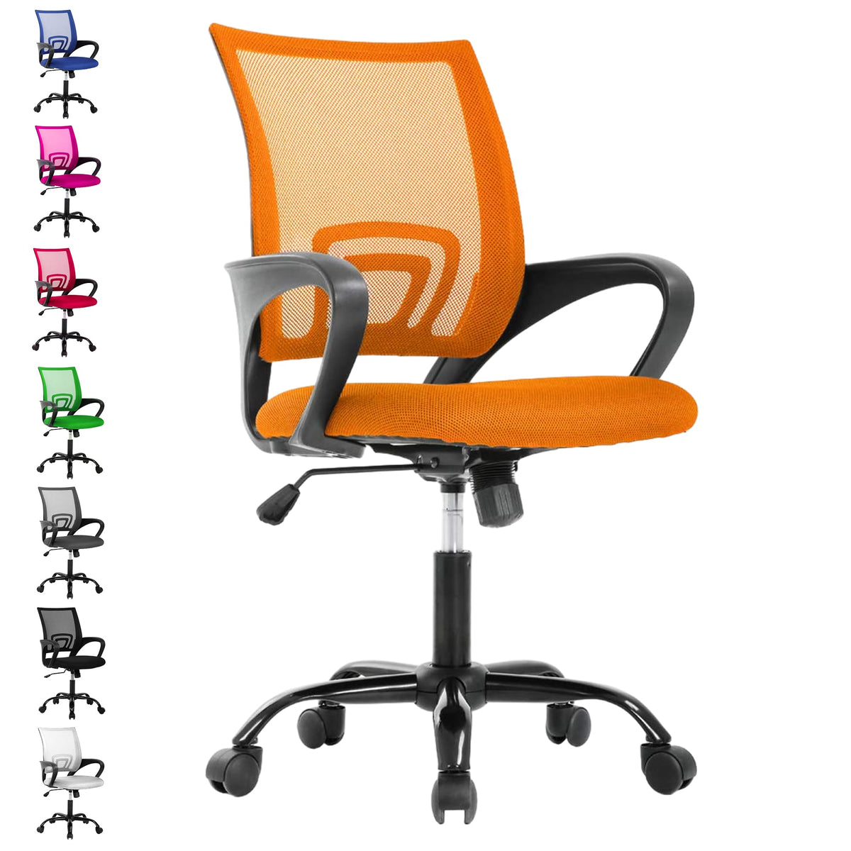 Orange Adjustable Mesh Office Chair with Lumbar Support D53783