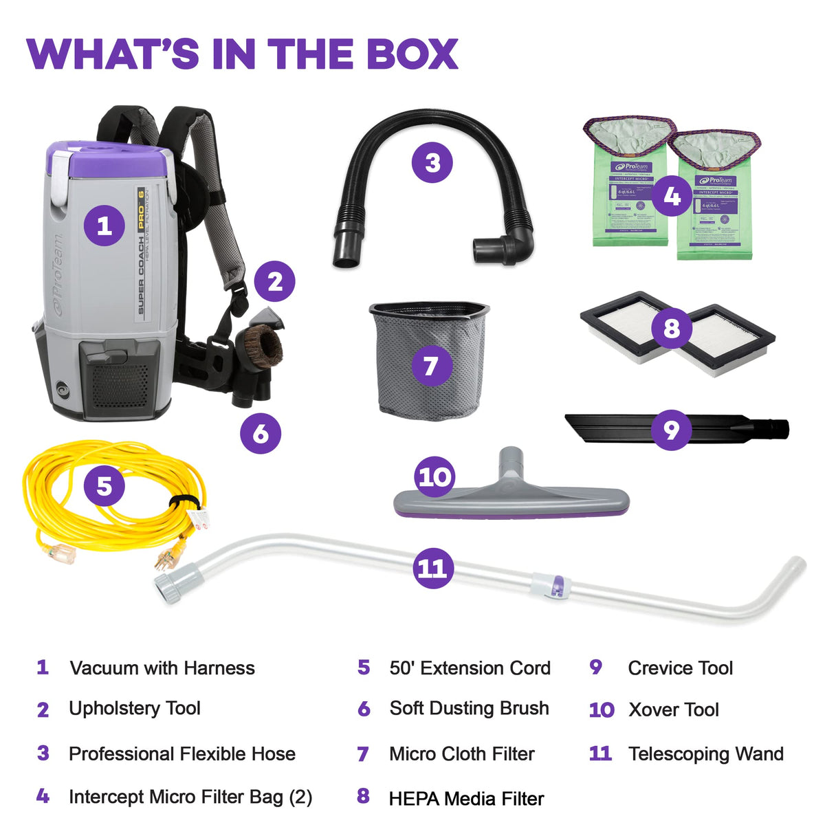 6 Quart Corded Backpack Vacuum with Telescoping Wand Tool Kit J377691