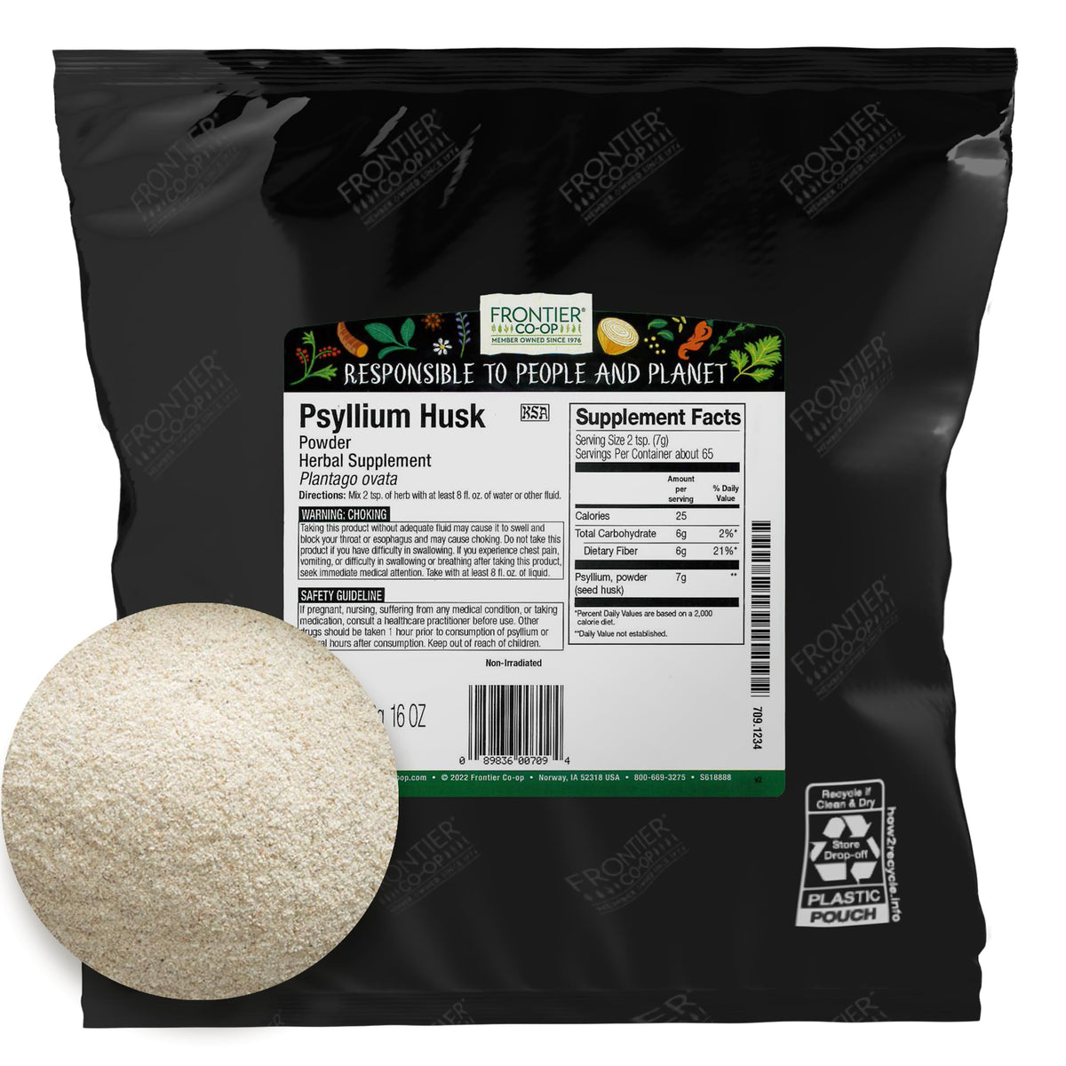 Psyllium Husk Powder 1lb Bulk Bag R8530