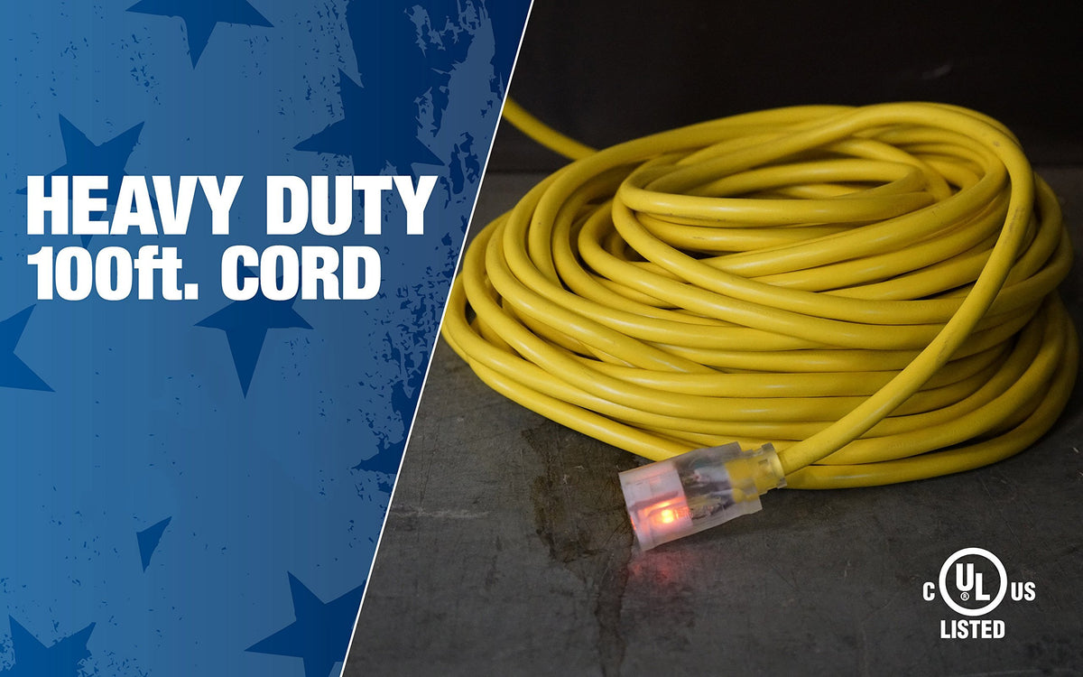 Outdoor Extension Cord 12 Gauge 3 Prong 100 Feet K145857