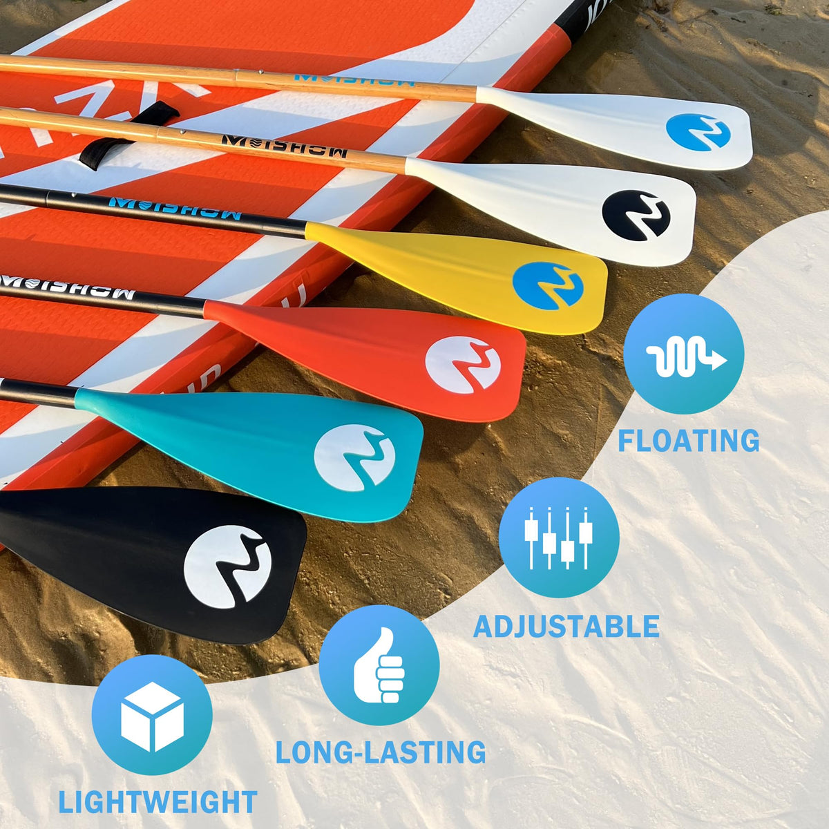 Adjustable 4-Piece Floating Aluminum SUP Paddle Q62023