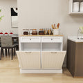 White 10-Gallon Trash Cabinet with 2 Drawers T5491