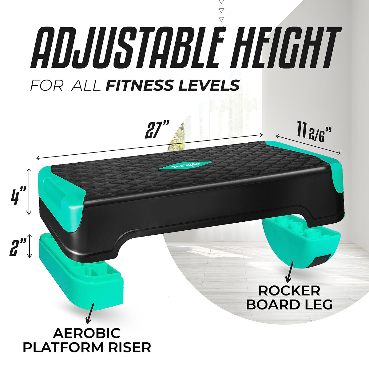 Adjustable Aerobic Step Platform with Balance Board T891853