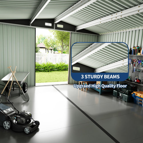 10X14 Ft Metal Storage Building with Lockable Door J31998