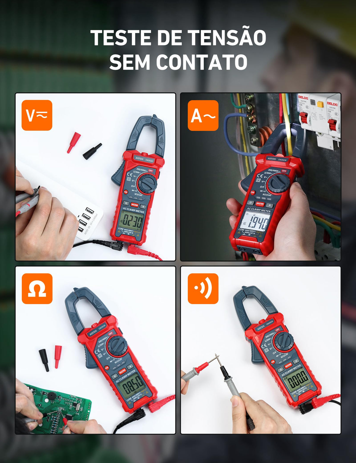 Digital Clamp Meter Multimeter 2000 Counts Auto-ranging D841