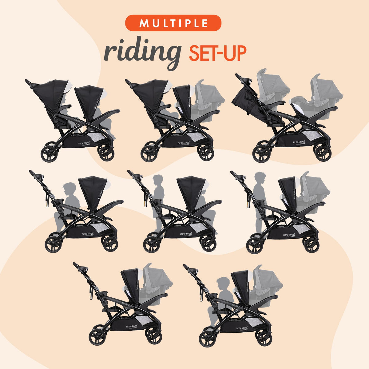 Double Stroller & 2 Car Seats P2541