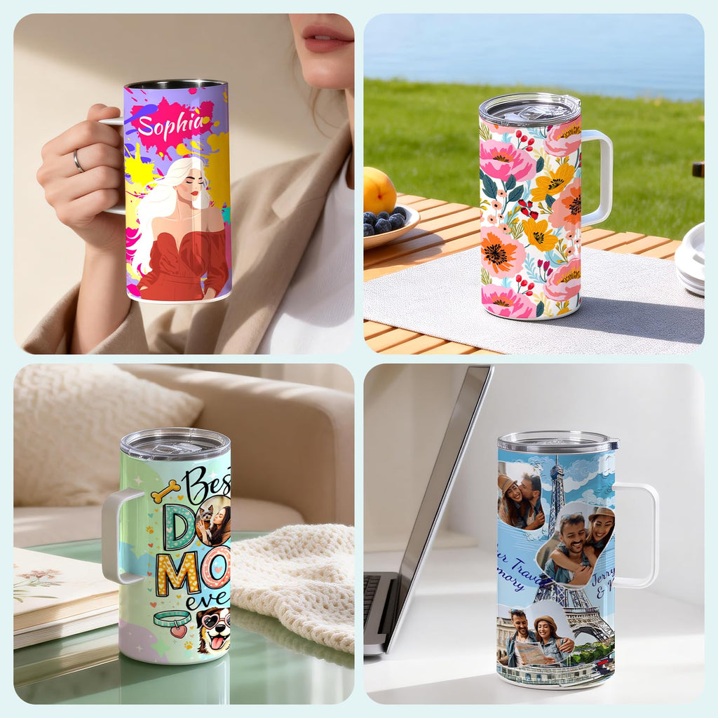 4 Pack 20 OZ Sublimation Tumblers with Printable Handle L310974