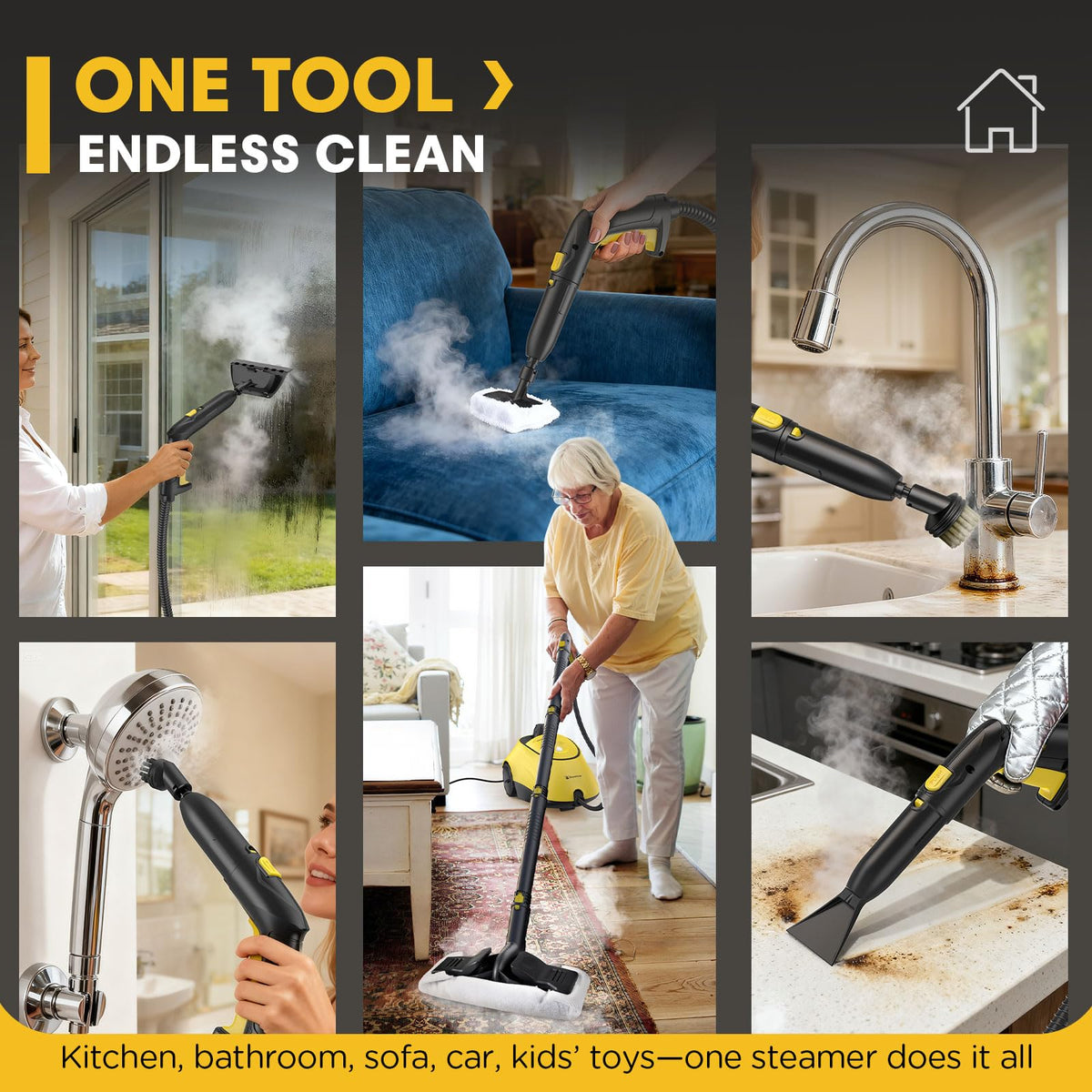 1500W Steam Cleaner with 26 Accessories W6521