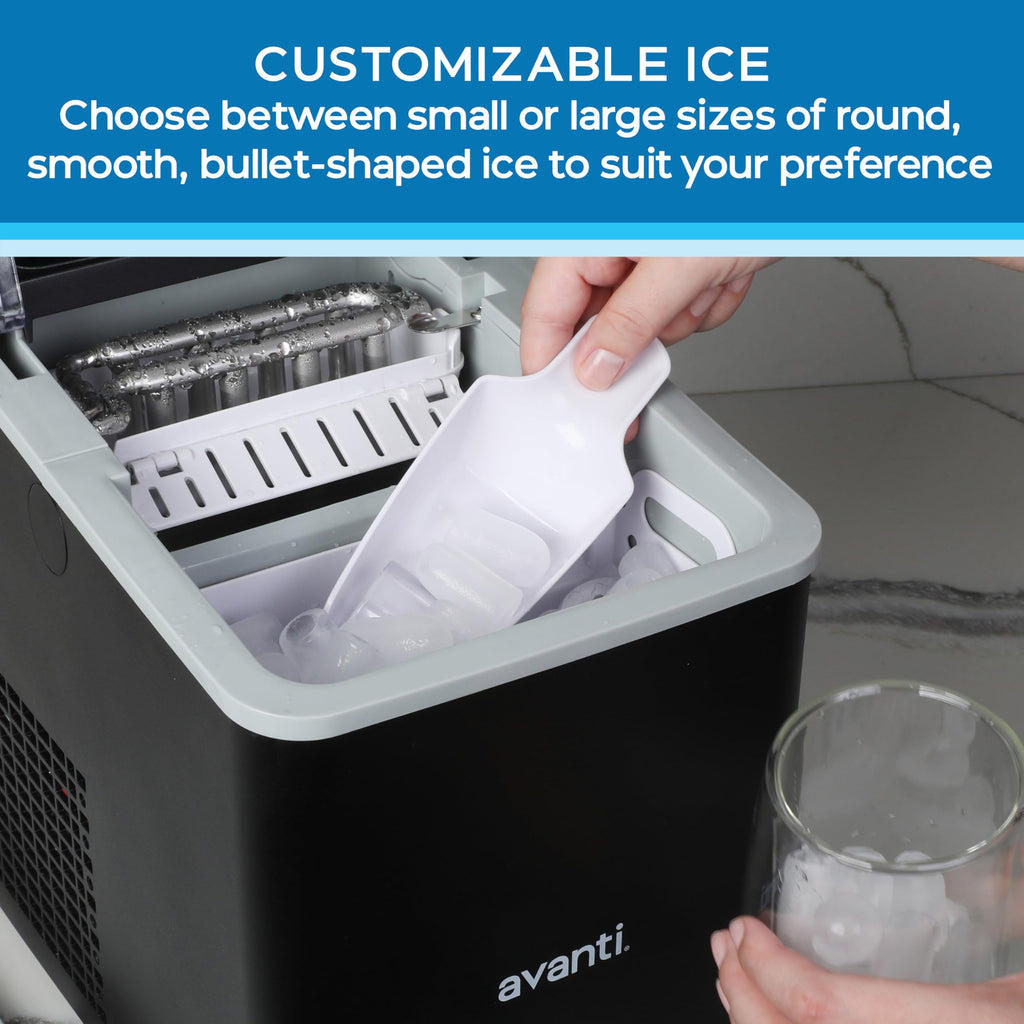 Black Countertop Ice Maker with Scoop N30598