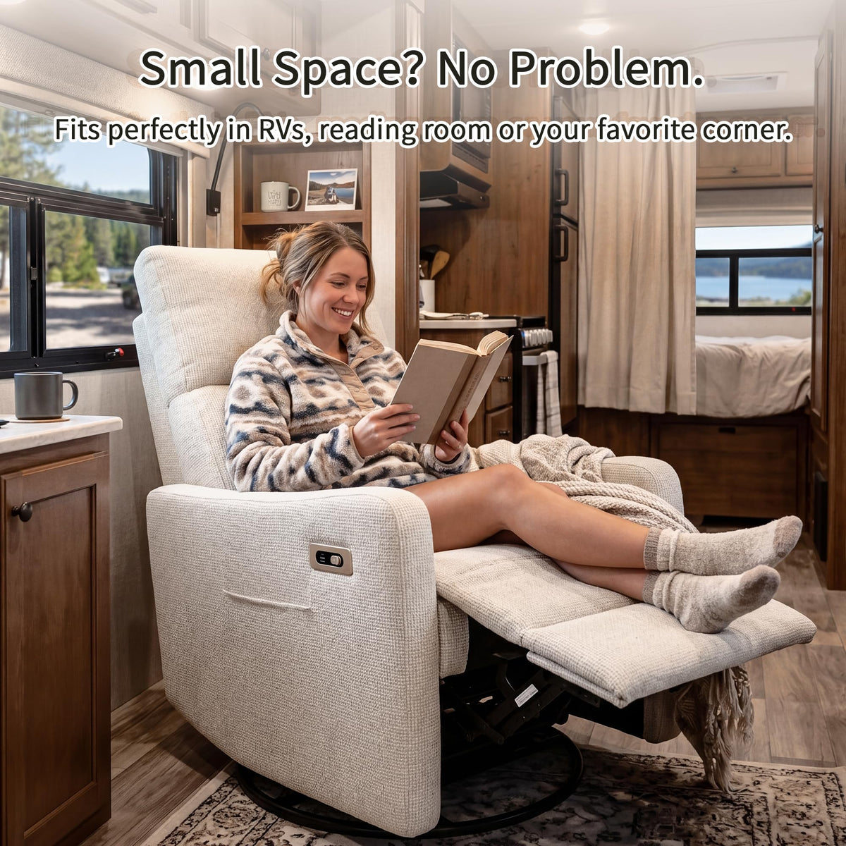 Power Swivel Recliner Chair with USB Charging Port Y2418