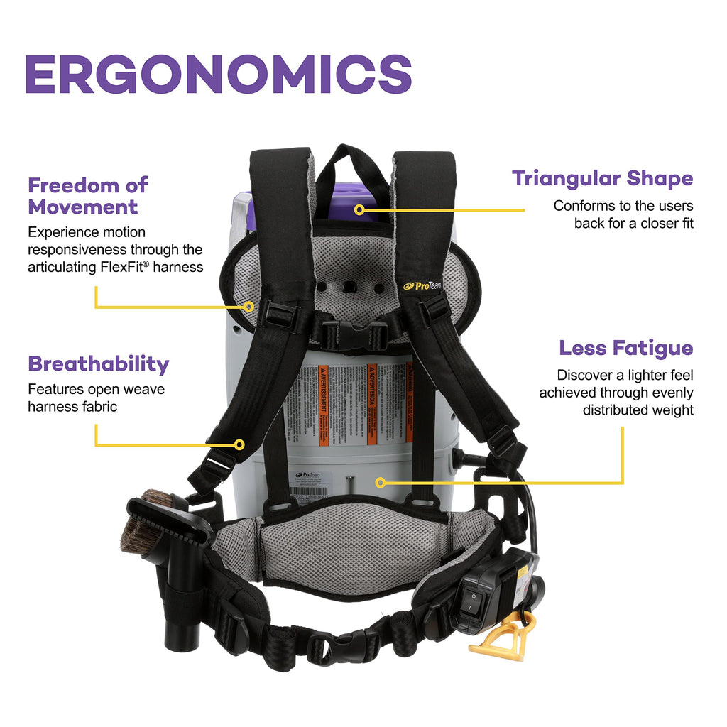 6 Quart Corded Backpack Vacuum with Telescoping Wand Tool Kit J377691