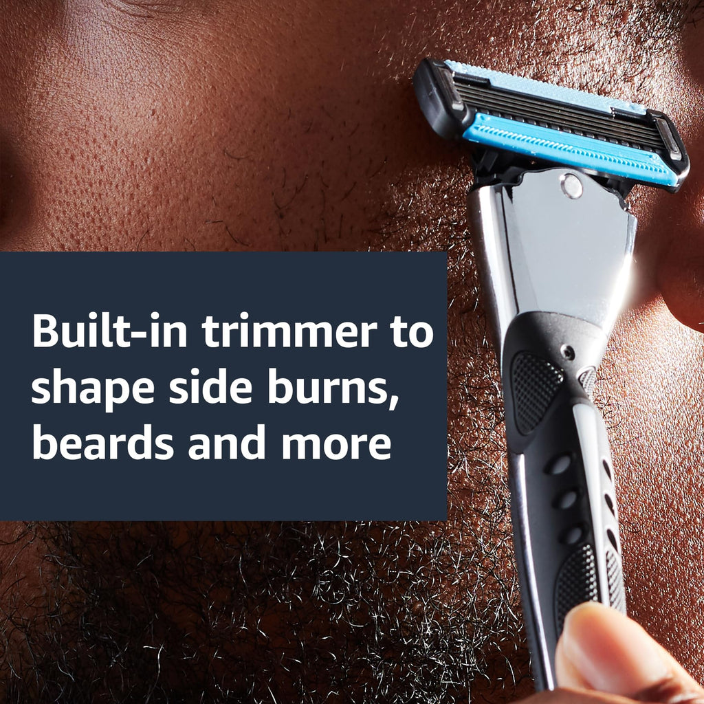 5-Blade Men's Razor with 16 Cartridges, Black Z296414