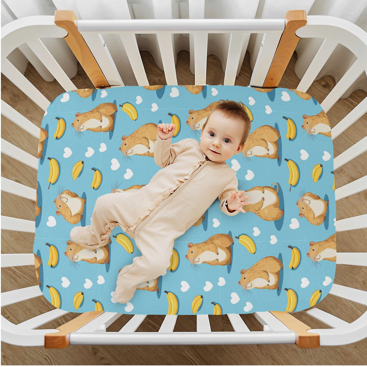 Soft Breathable Microfiber Fitted Crib Sheet, Standard Size 28in x 52in I709