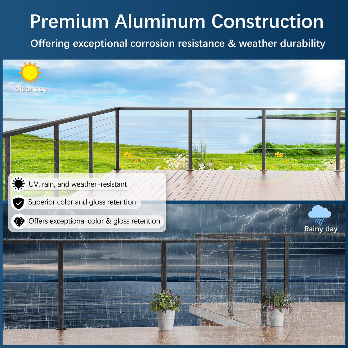 Black Aluminum Handrail 3 Pack X430069