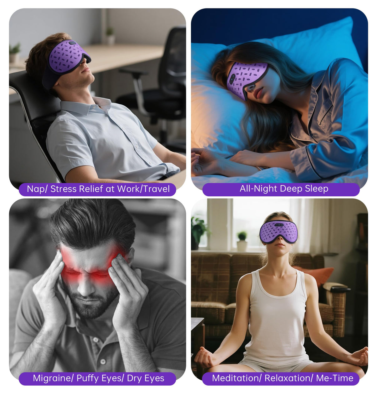 Bluetooth Sleep Mask Headphones with Hot Cold Compress B757256