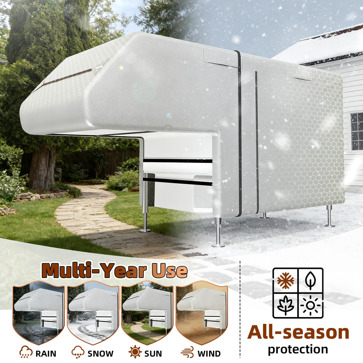 10-12ft Truck Camper Cover 300D Oxford C910530