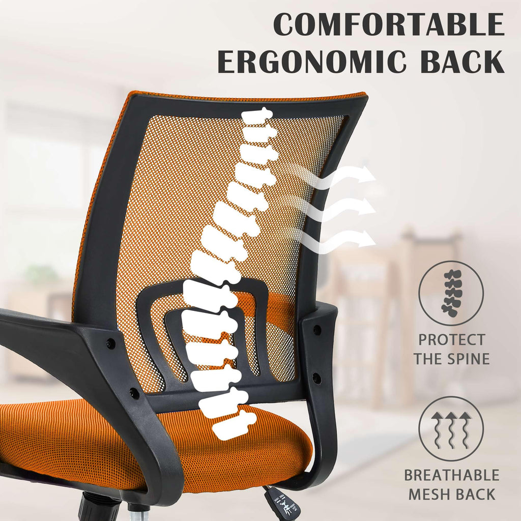 Orange Adjustable Mesh Office Chair with Lumbar Support D53783