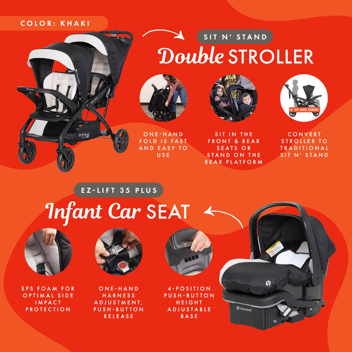 Double Stroller & 2 Car Seats P2541