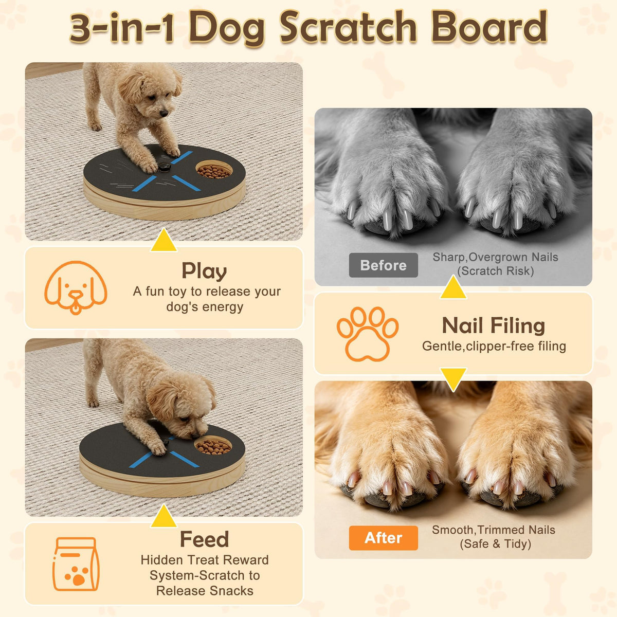 Dog Nail Scratcher Board with Treat Box U446