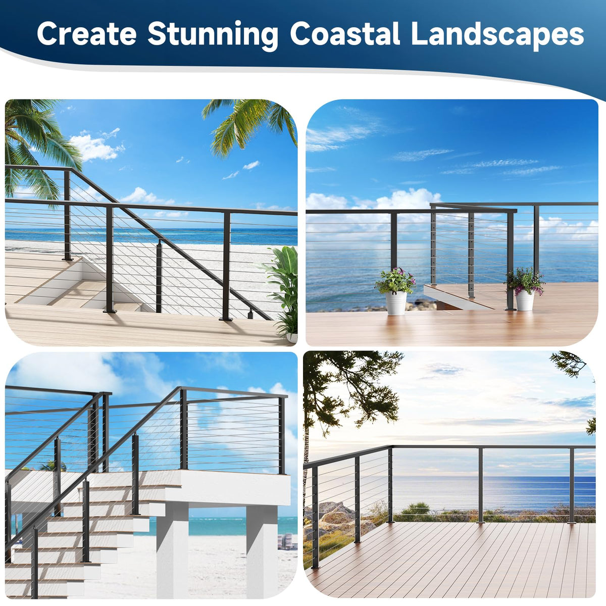 Black Aluminum Handrail 3 Pack X430069