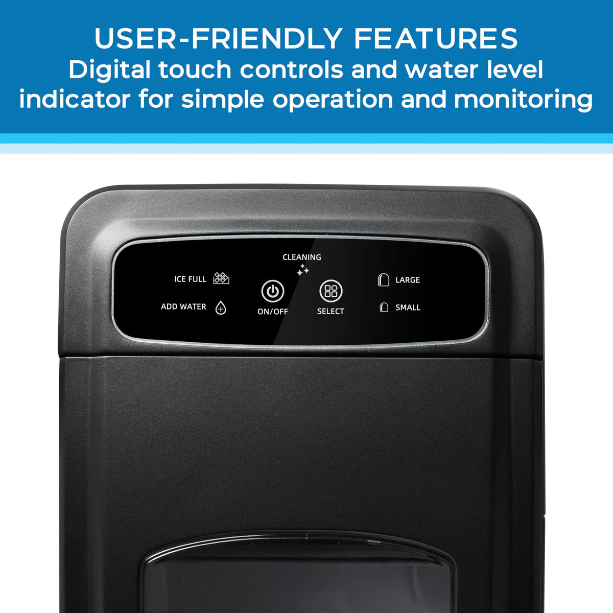 Black Countertop Ice Maker with Scoop N30598