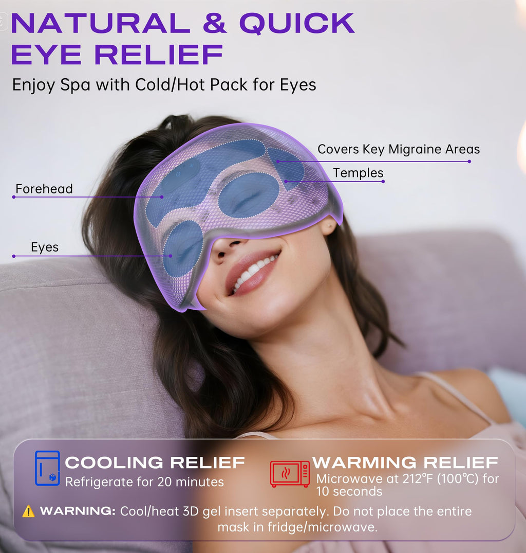 Bluetooth Sleep Mask Headphones with Hot Cold Compress B757256