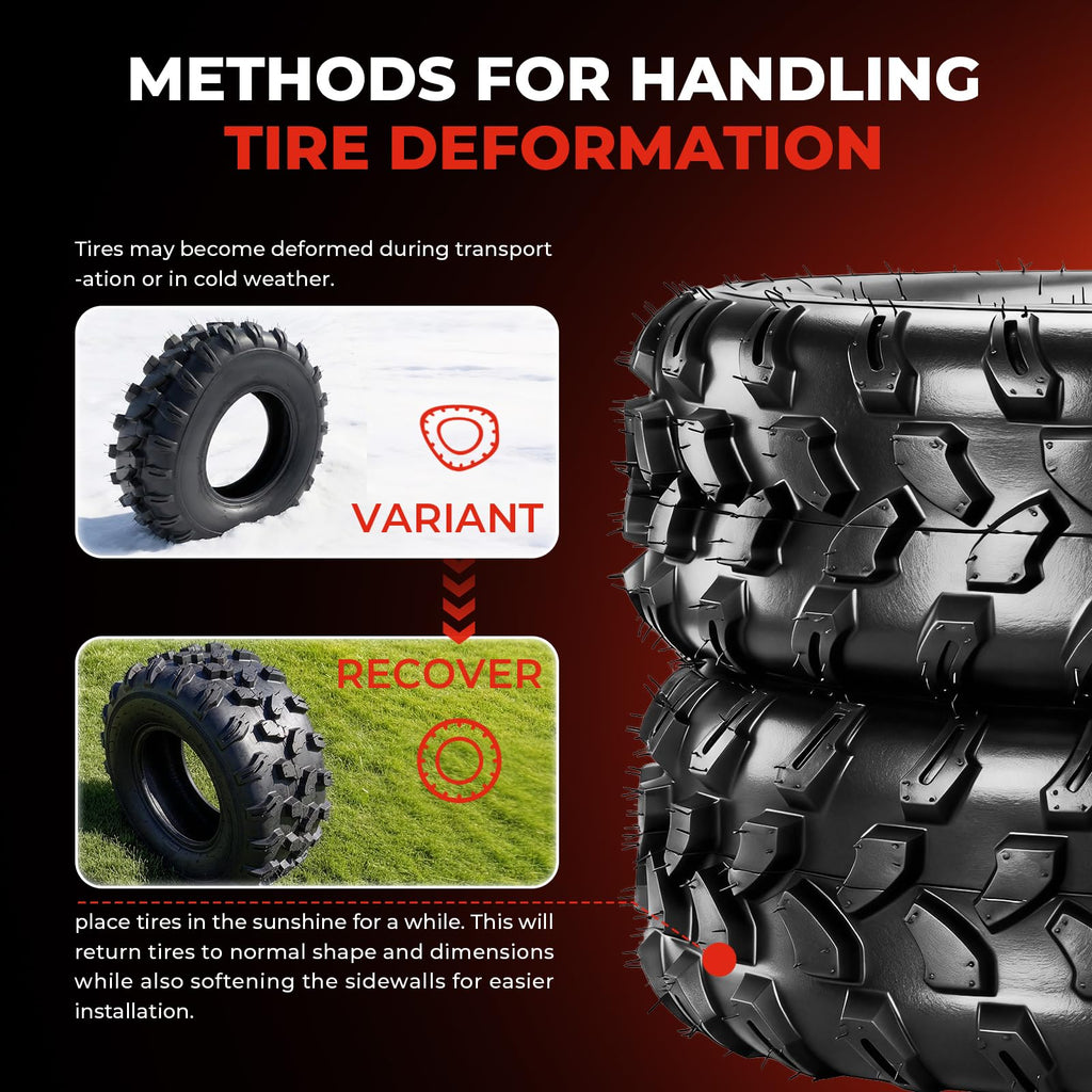 Set of 2 19x7-8 6 Ply Tubeless ATV Tires W563