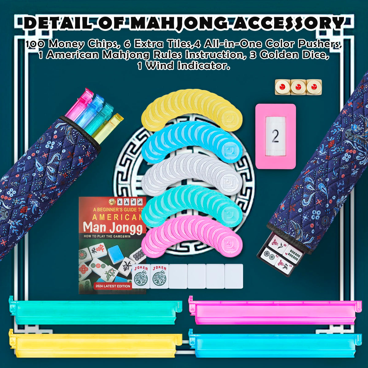 American Mahjong Game Set with 166 Tiles L4941