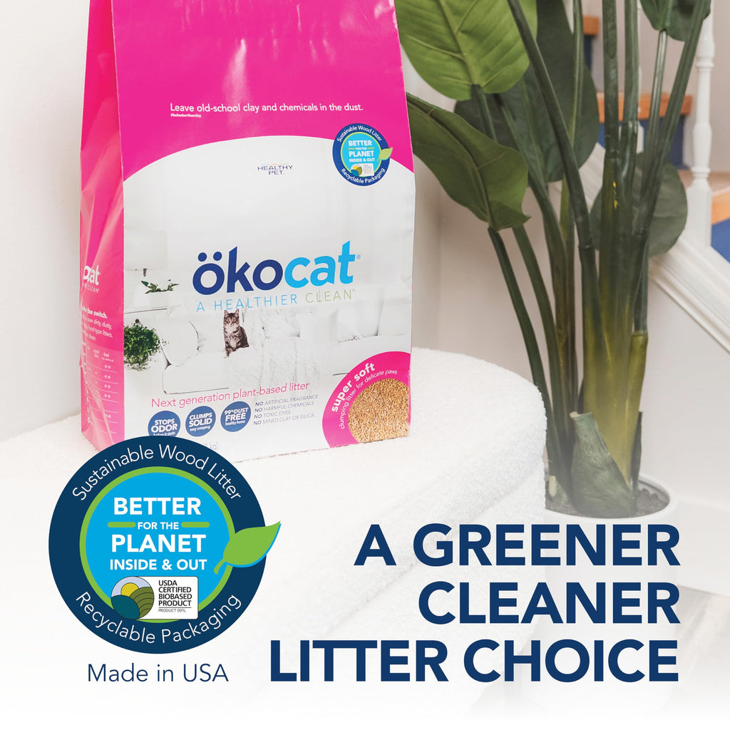 Super Soft Wood Clumping Cat Litter, Unscented, 14 pounds C240