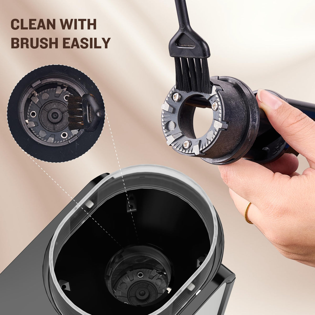 Adjustable Electric Burr Coffee Grinder with 14 Grinding Settings I268990