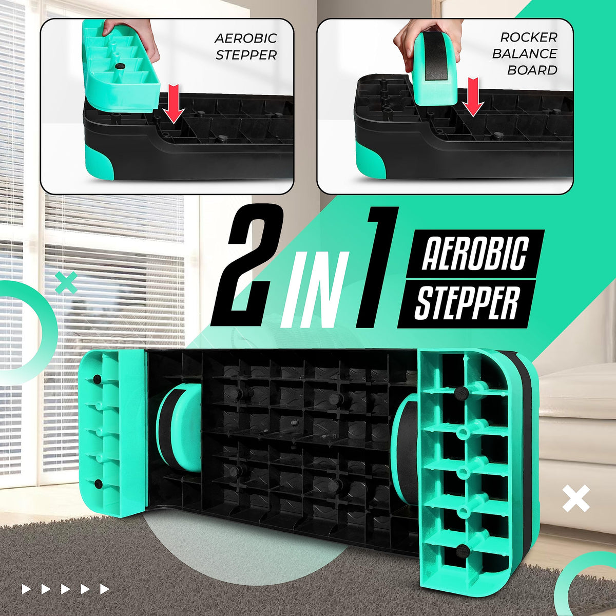 Adjustable Aerobic Step Platform with Balance Board T891853
