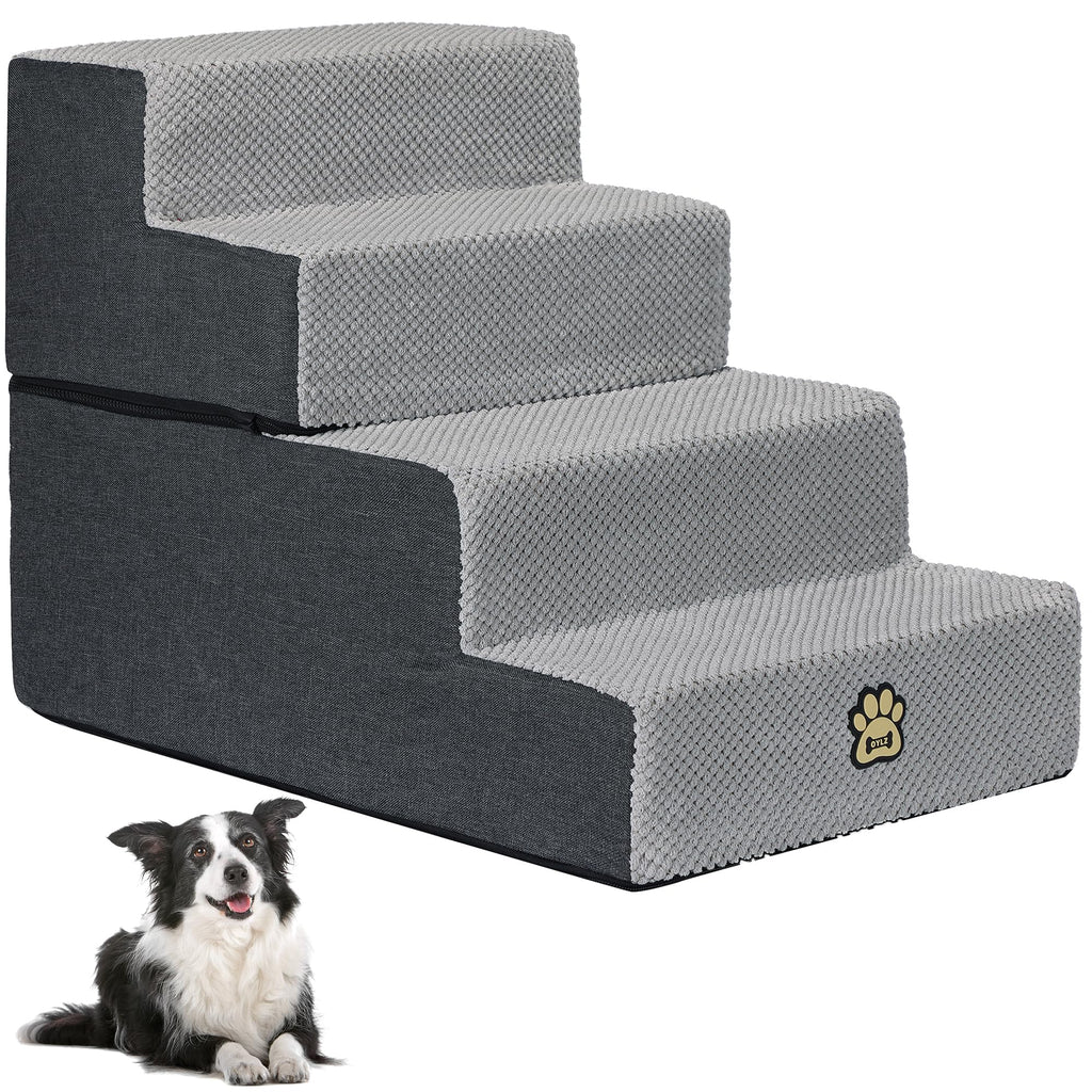 4-Step Foam Dog Stairs, 18-Inch, Gray A412238