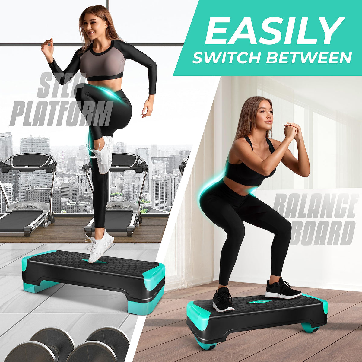 Adjustable Aerobic Step Platform with Balance Board T891853