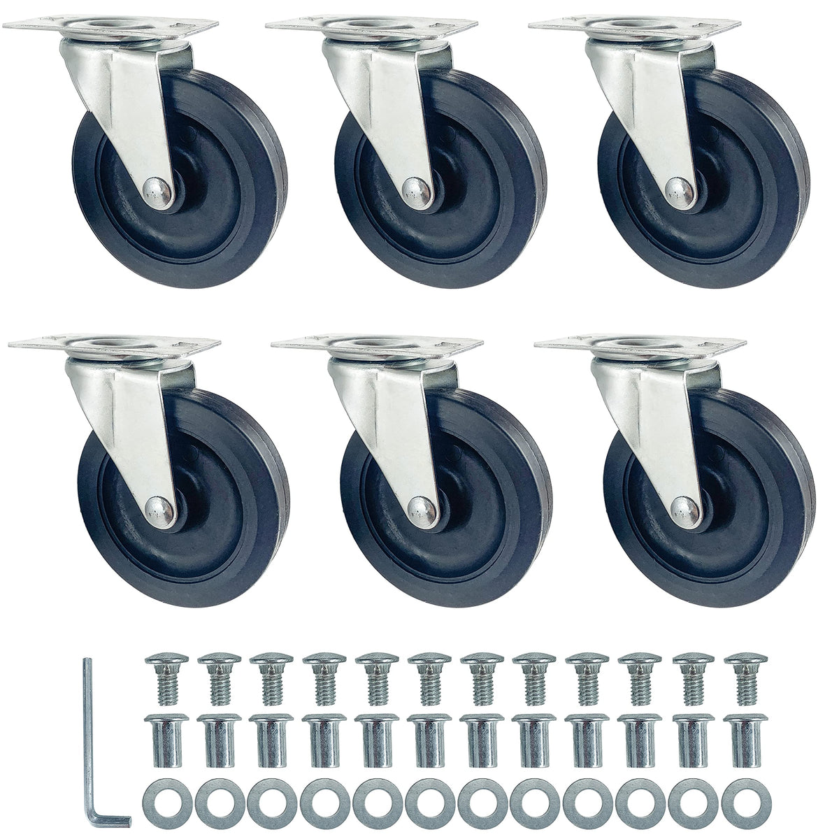 Caster Wheels for Mechanic Creepers, 3'' Pack of 6 V77379