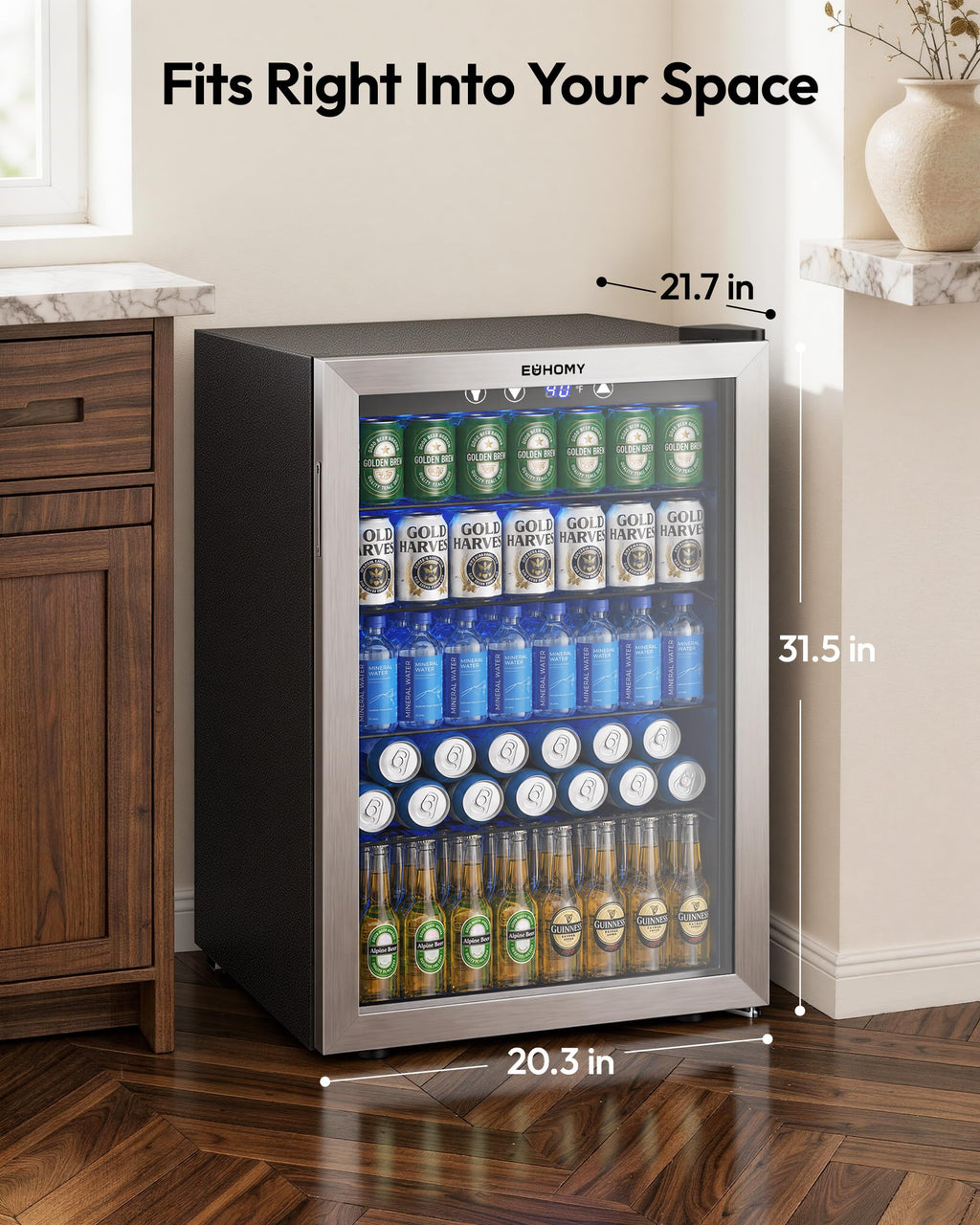 145 Can 4.5 Cu.ft Mini Fridge with Glass Door G8837